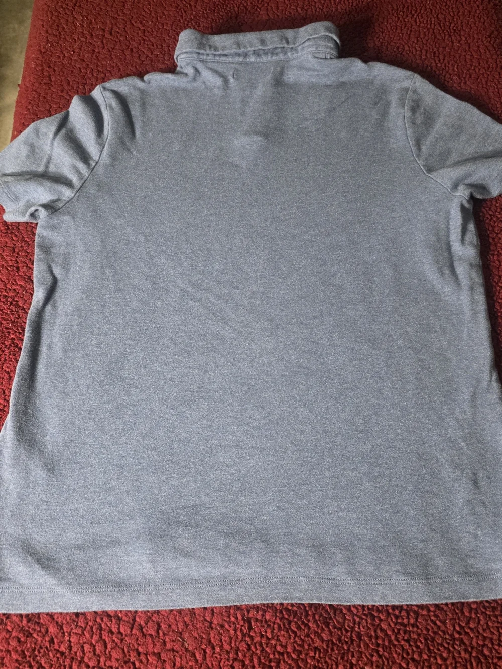 Banana Republic Men's Size L Heathered Blue Luxury Touch Short Sleeve Polo Shirt